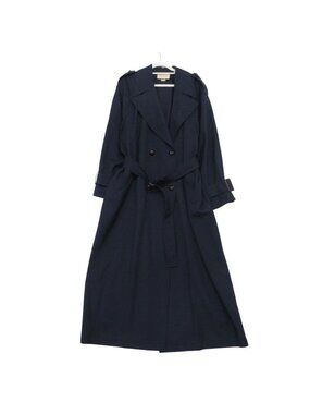 Gucci Long Trench Coat Back Pleated Navy 38
